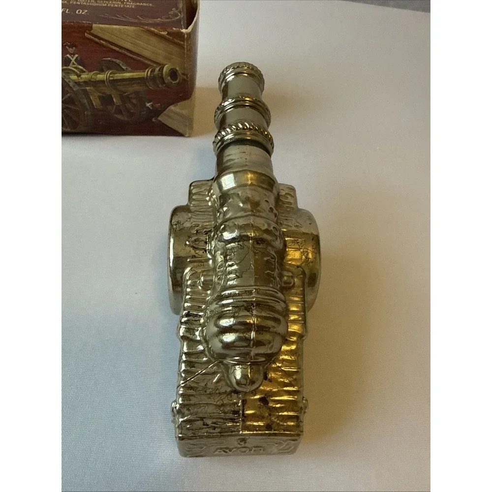 Vintage Avon Revolutionary Cannon Spicy After Shave Decanter Full With Box